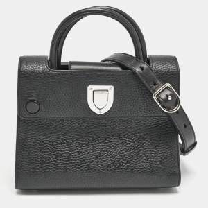 Dior Black Leather Mini Diorever Top Handle Bag