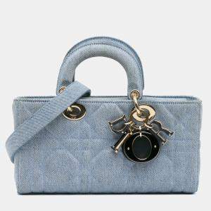 Dior Blue Small Denim Macrocannage Lady D Joy
