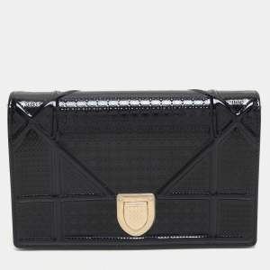 Dior Blue Leather Diorama Wallet on Chain
