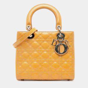 Dior Brown Medium Patent Cannage Lady Dior