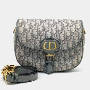 Dior Grey Fabric Bobby Medium Bag