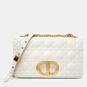 Dior Cream Leather Caro Bag Medium