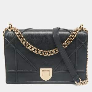 Dior Black Leather Medium Diorama Flap Bag