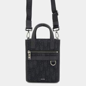 Dior Black Jacquard Calf Leather Mini Safari North South Tote Bag 