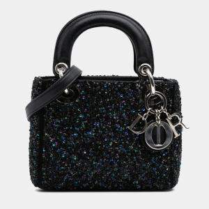 Dior Black Mini Satin Sequin Embellished Lady Dior