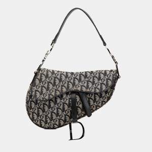Dior Blue Diorissimo Canvas Saddle Bag