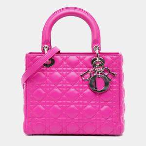 Dior Pink Medium Lambskin Cannage Lady Dior