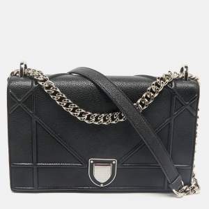 Dior Black Leather Medium Diorama Shoulder Bag