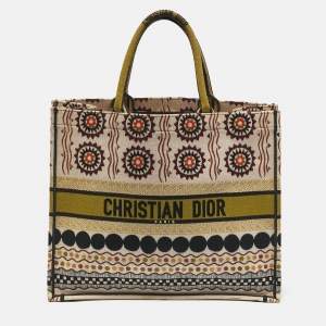 Dior Multicolor Forte Dei Marmi Embroidered Canvas Large Book Tote