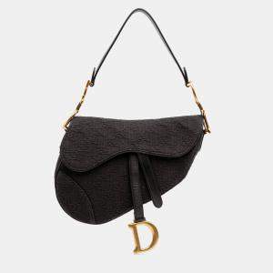 Dior Black Oblique Canvas Saddle Bag
