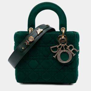 Dior Green Small Velvet Cannage My ABCDior Lady Dior