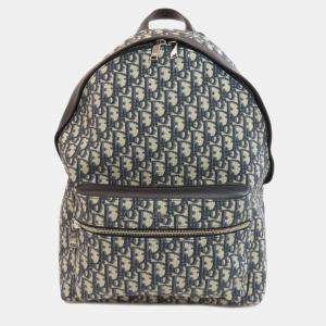 Dior Blue Canvas Trotter Pattern Backpack