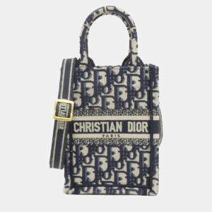 Dior Beige Oblique Mini Vertical Book Tote Bag