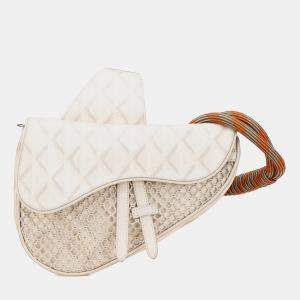 Dior Beige Coated Canvas CD Diamond Nautic Saddle Crossbody