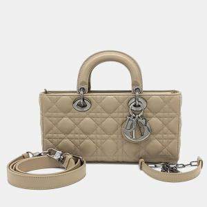 Dior Beige Leather Lady D-Joy Medium bag