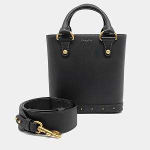Dior Black Leather Avenue Tote and Shoulder Bag Small