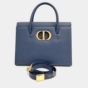 Dior Blue Leather Saint Honore Cabaret Bag Large