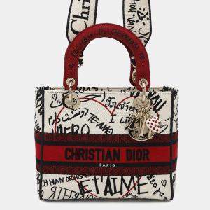 Dior Lady Dior Amour White/Red/Black Canvas Size Medium