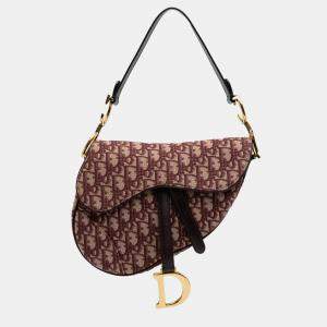 Dior Red Oblique Canvas Saddle Bag