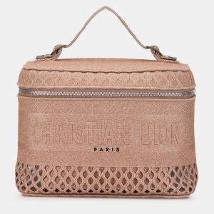 Dior Pink Mesh Embroidered Diortravel Vanity Case