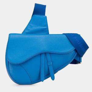 Dior Blue Leather Saddle Crossbody