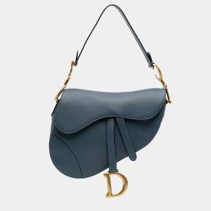Dior Blue Goatskin Saddle Bag
