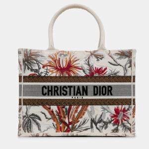 Dior White Medium Toile de Jouy Tropicalia Book Tote