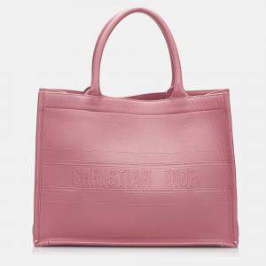Dior Pink Medium Embossed Book Tote