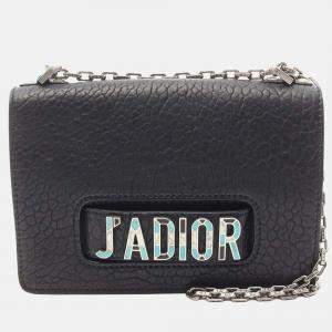 Dior Black Canyon Grained Lambskin Mosaic J Adior Chain Flap