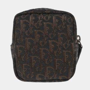 Christian Dior Brown Canvas Trotter Mini Pouch Bag Purse