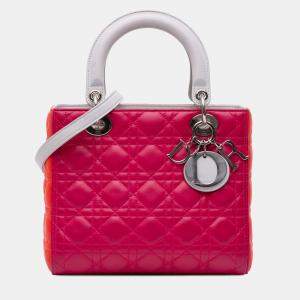 Dior Pink Medium Lambskin Cannage Lady Dior