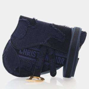 Dior Mini Canvas Embroidered Saddle Belt Bag