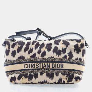 Dior Small Canvas Diortravel Leopard Nomad Pouch