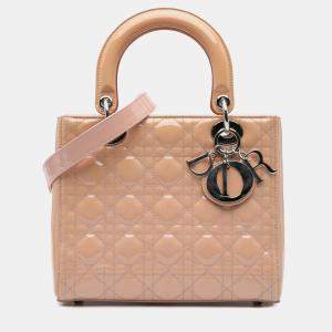 Dior Brown Medium Patent Cannage Lady Dior