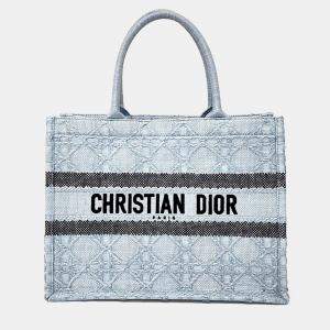 Dior Blue Raffia Book Tote Bag