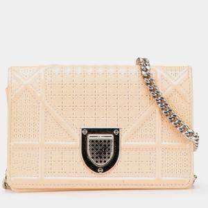Dior Beige Baby Patent Microcannage Diorama Flap