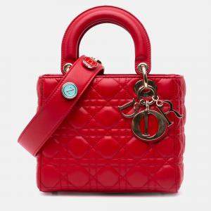 Dior Red Small Lambskin Cannage My ABCDior Lady Dior