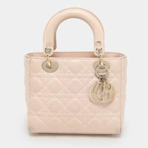 Dior Beige Cannage Leather Small Lady Dior My ABCDior Tote