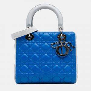 Dior Blue Medium Lambskin Cannage Lady Dior