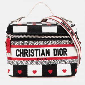 Dior White Small Canvas Embroidered D Royaume d Amour Diortravel Vanity Case
