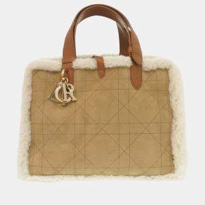 Christian Dior Toujours Macrocannage Mouton/Leather Brown Handbag