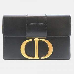 Christian Dior 30 Montaigne Shoulder Bag Calfskin Black