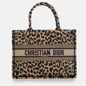 Dior Medium Canvas Leopard Mizza Book Tote