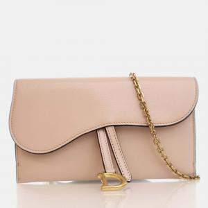 Dior Goatskin Saddle Pouch With Chain