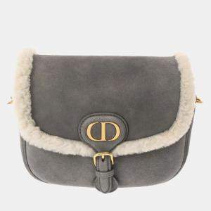 Christian Dior Bobby Small Flap Beige Suede Shearling Bag