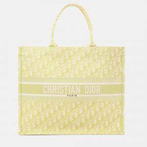 Dior Green Large Oblique Canvas Book Tote