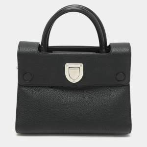 Dior Black Leather Mini Diorever Top Handle Bag