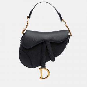 Dior Black Mini Grained Calfskin Saddle