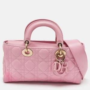 Dior Light Pink Leather Medium Lady D-Joy Tote