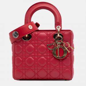 Dior Red Small Lambskin Cannage My ABCDior Lady Dior